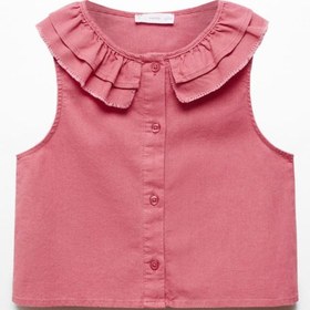 Resim MANGO Kids Keten karışımlı düğmeli bluz 