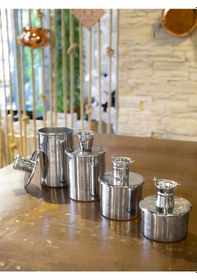 Resim Bakır Baharat Seti Objeli Model 4'lü Gümüş Bakır 