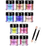 Resim 3g 0.105oz 10 adet Ayna Kameleon Reçine Pigmenti Simli Sihirli Renk Değiştiren İnci Tozu DIY Kristal Epoksi Reçine Kalıp Takı Yapımı Boya 