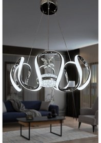 Resim Eliza Tek Top Led Avize - - Kumandasız / Krom Krom 