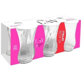 Resim Lav Klasik Optikli 6'Lı Çay Bardağı Şeffaf 