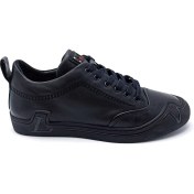 Resim Marcomen Siyah Deri Erkek Sneaker Ayakkabı 