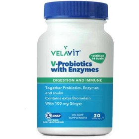 Resim Velavit V-Probiotics With Enzymes 30 Kapsül 