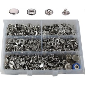 Resim 200 Set Metal Nikel Paslanmaz 15 Mm Çıt Çıt Düğme ve Çakım Kalıbı 