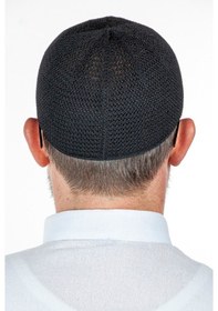 Resim Lüks Çelik Örme Namaz Takkesi Siyah 1 Adet 