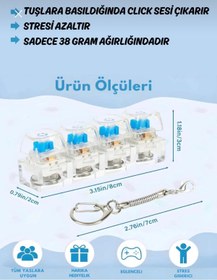Resim fatwell Işıklı Klavye-Stres Giderici Anahtarlık-ŞEFFAF/MAVİ 
