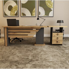 Resim Kalender Dekor Ophira-1-3 Ofis Büro Masası Takımı 