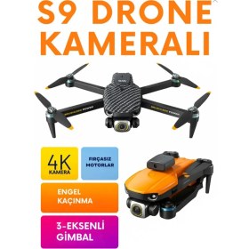 Resim S9 4K Kamera Drone Uzaktan Kumandalı Mini Quadcopter Katlanır Kanat S9 Drone 