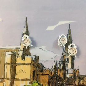 Resim Krem Beyaz Mini Küçük Alarm Saati, Oyuncak Evi Sahne Dekoru, Alüminyum Alaşım Oyun Evi Yaşam Modeli, Oyuncak Mini Aksesuar 