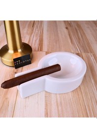 Resim Perlotus Porselen Beyaz Şeffaf Sırlı Puro Küllüğü Sert Porselen 10 Cm 