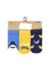 Resim Petit Minou 3'lü Cute Shark Bebek Çorabı 2182 Çok Renkli 