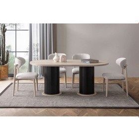 Resim Tavola Modern Yemek Masası 4 Sandalye Takım Mermer 