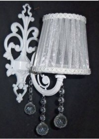 Resim Beyaz Başlık Taşlı Beyaz Döküm Aplik E 27 Duy normal Duy Beyaz 