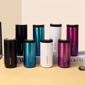 Resim 1 adet Çift Duvar Vakum Yalıtımlı Paslanmaz Çelik Kahve Fincanı, 400ml/500ml, BPA-Free, Sızdırmaz Kapak, Taşınabilir Seyahat Termosu, Sıcak ve Soğuk İçecekler için 304 Paslanmaz Çelik İnce Mug 