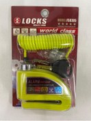 Resim World Class Locks 110 Db Fosforlu Yeşil Alarmlı Disk Kilidi 