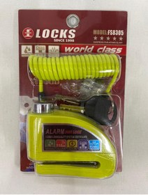 Resim World Class Locks 110 Db Fosforlu Yeşil Alarmlı Disk Kilidi 