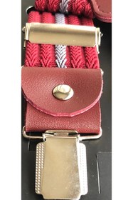 Resim Yage Bordo 3,5 Cm Gri Kabartma Desen Pantolon Askısı 