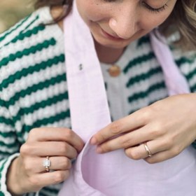 Resim Soft Pembe Pamuk Müslin Emzirme Önlüğü 