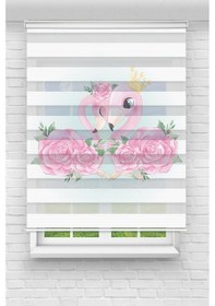 Resim Perdecizade Enxboy Flamingolar Dijital Baskılı Zebra Perde-cocuk Odası-stor Perde Renkli 