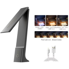 Resim sz master bilişim Şarjlı Katlanabilir Kitap Okuma LED Masa Lambası Masaüstü Işık Çalışma Lambası Göz Koruyucu Lamba 