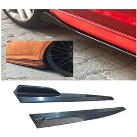 Resim Honda Civic Fd6 2006-2011 Yan Marşpiyel Altı Lip Kulaklı Kısa 86 Cm Piona Black Parlak Siyah 2li Set 