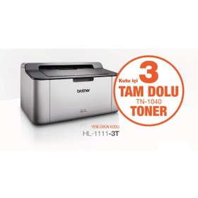 Resim Brother HL-1111 Mono Lazer Yazıcı 3 Tonerli 250 Sayfa Kağıt Giriş Kapasitesi Siyah Beyaz Baskı 