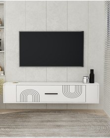 Resim Restol2ct Duvara Montaj Tv Sehpası Beyaz-beyaz Beyaz-beyaz 