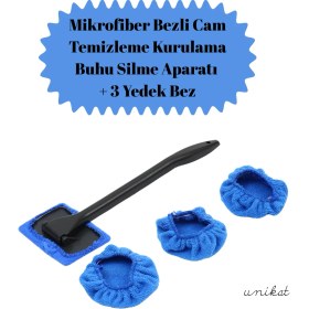 Resim Mikrofiber Bez Cam Temizleme Aparatı 3 Adet Yedek Başlıklı 