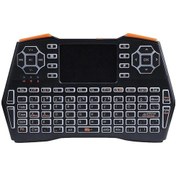 Resim Novahub Jms Dizüstü Tv İçin Dokunmatik Yüzeyli Üç Renkli Arkadan Aydınlatmalı 2.4g Mini Kablosuz Klavye Air Mouse - Siyah 