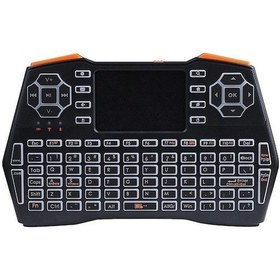 Resim Novahub Jms Dizüstü Tv İçin Dokunmatik Yüzeyli Üç Renkli Arkadan Aydınlatmalı 2.4g Mini Kablosuz Klavye Air Mouse - Siyah 