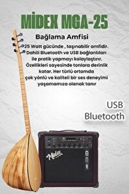 Resim Yonka B-144U-AMP Amfili Uzun Sap Açık Karaağaç Kaliteli Saz Bağlama Seti 