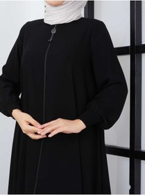 Resim SARİAL GİYİM Yeni Sezon Mevlana Ferace Kolları Özel Lastikli Yazlık Iç Göstermez Tesettür 