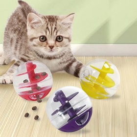 Resim Kediler için 1 adet Evcil Hayvan Spiral Sızdıran Yiyecek Topu Oyuncak Kırmızı Renk 