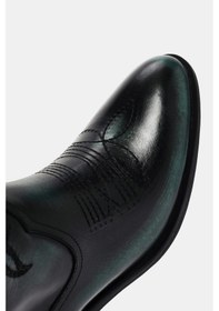 Resim Sam Kadın Yeşil Metalik Gerçek Deri Western Bot Yeşil 