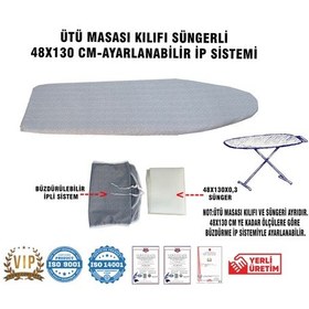 Resim Ütü Masası Kılıfı Vip 48x130 Cm-süngerli Ütü Bezi Ütü Masası Bezi-gri Çok Renkli 