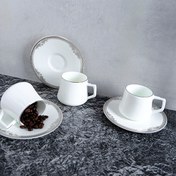 Resim Evaliza Versailles Platin Double 6 Kişilik Kahve Fincan Takımı 130 ML 