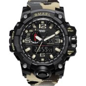 Resim Hanyang 1545B Bej Smael 2021 Erkekler Askeri Izle 50 M Su Geçirmez Kol Saati LED Kuvars Saat Erkek Relogios Masculino Dijital Spor Saatler Erkek (Yurt Dışından) 