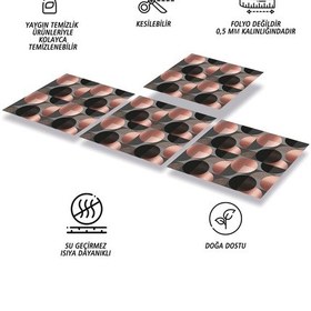 Resim Tink Kendinden Yapışkanlı Koyu Yuvarlak Desenli Pvc Karo 30x30 Cm 