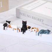 Resim Multi-Pack Sevimli Kedi Araba Gösterge Paneli Dekoru - Arka Görüş Aynası için Mini Reçine Kedi Figürleri, Sevimli Kedi Araba Aksesuarları, Kedi Aksesuarları 