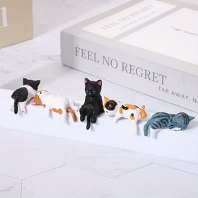 Resim Multi-Pack Sevimli Kedi Araba Gösterge Paneli Dekoru - Arka Görüş Aynası için Mini Reçine Kedi Figürleri, Sevimli Kedi Araba Aksesuarları, Kedi Aksesuarları 