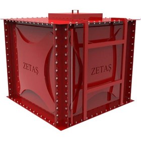 Resim Zetaş Sıvı Membran Kaplı Modüler Su Deposu Kırmızı 5000 L 