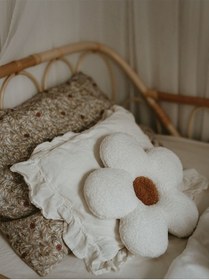 Resim Teddy Daisy Yastık 34x35 Cm Naturel Beyaz 