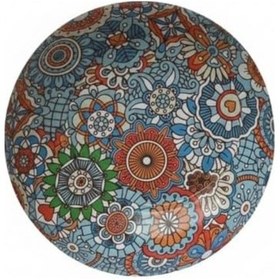 Resim Metal Çerezlik Mandala Desen Renkli Dekoratif Servis Kasesi, Yuvarlak Sunum Tabağı 3'lü Set A 