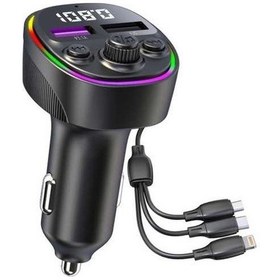 Resim Createtech Verici Şarj Mp3 Hızlı Fm Cs1 Cihazı Çalar Bluetooth Arada Araç 66w 3'ü 1 Mh 