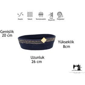 Resim Hasır Ekmek Sepeti, Takı Sepeti, Anahtarlık 20x26x8cm 