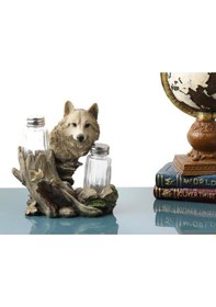 Resim Hayvan Tasarımlı Tuzluk & Biberlik Baharatlık Baharat Seti Mutfak Dekoru Bozkurt Modeli Çok Renkli 