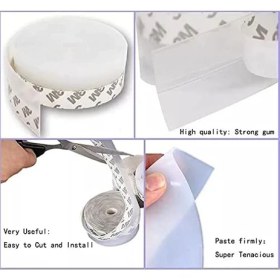 Resim Asseds Store 5 Metre Kapı ve Pencere Bandı, Kendinden Yapışkanlı Şeffaf Silikon Fitil, Pvc Kapı Pencere Contası, Duşakabin ve Cam Için, Rüzgar, Toz, Böcek ve Ses Yalıtımı, Soğuk Geçirmez, 35 Mm, Iso 9001 