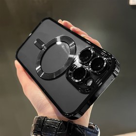 Resim Kablosuz Şarj ve Lens Film Koruyucusu ile Premium Elektroplaklı Manyetik Telefon Kılıfı, Iphone Modelleri 11 ile 16 Pro Max Plus ile Uyumlu, Iphone Tutkunları için Mükemmel Hediye. 