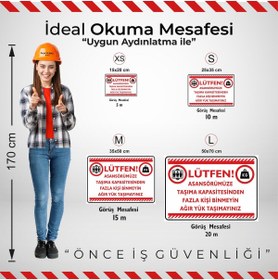 Resim buççin online mağaza 15x20 Cm/ Fosforlu Dekota/Lütfen! Asansörümüze Taşıma Kapasitesinden Fazla Kişi Binmeyiniz 