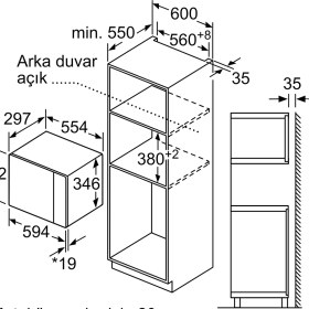 Resim BFL524MW0 20 Lt Beyaz Ankastre Mikrodalga Fırın 